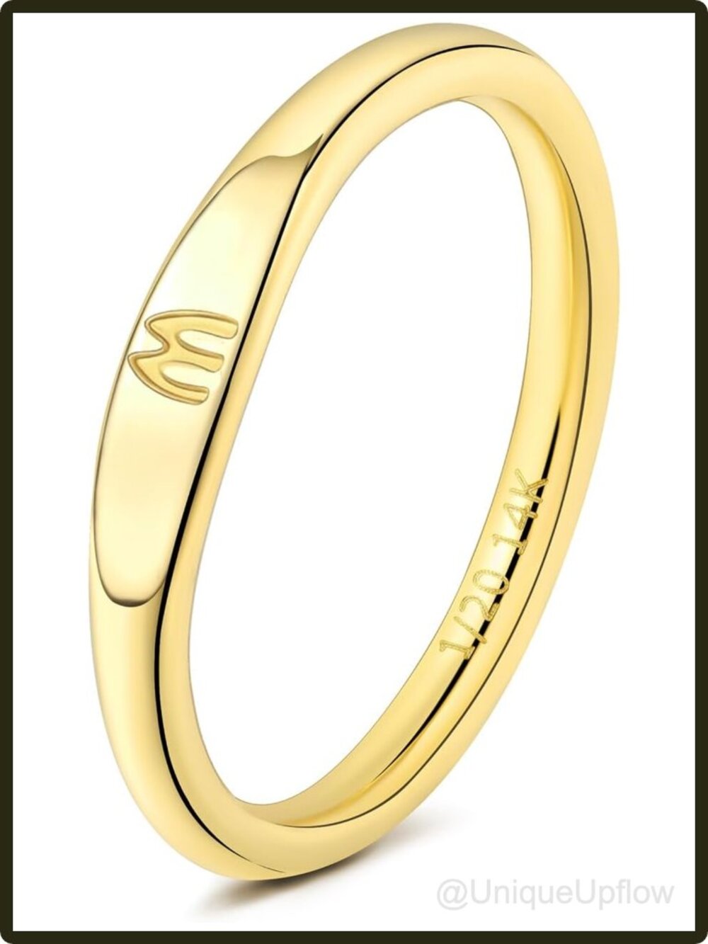 14K Gold Filled Initial Ring Stackable Non Tarnish Thumb Ring for Women